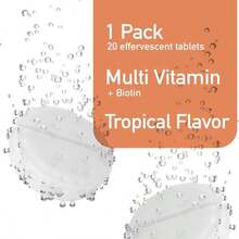Swiss Imports Effervescent Multivitamins + Biotin For Wellness And Vitality Dietary Supplement With Vitamins C, E, B1, B2 B6, B12, A, And D3, 12-Pack, 240 Tablets - Tên hương vịA - Xem 2