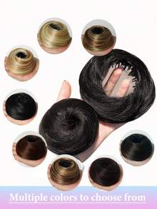 4-Inch Elegant Women's Synthetic Hair Bun Maker, High-Temperature Fiber Hair Styling Tool, Suitable For Ladies And Girls - Multicolor - View 10