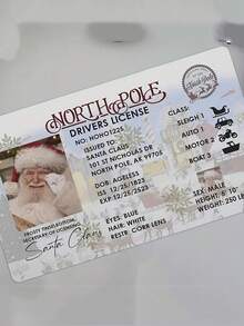 5 pièces Carte de vœux Père Noël, Permis de conduire perdu, Décoration de Noël, Permis de traîneau volant du Père Noël, Permis de conduire du traîneau du Père Noël, Carte de fête en plastique, Accessoires de décoration de Noël, Pas d'électricité requise Décorations de Noël Pyjamas de Noël Cadeaux de Noël Décoration de Noël