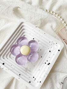 1pc Portable Foldable 3D Floral Design Phone Grip - Universal Smartphone Stand And Desk Holder With Decorative Flower - For Mobile Devices