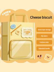 1 件大容量儿童辅导包 - 多隔层帆布手提书包，适合在校学生，家庭作业整理器，带文件袋，可存放美术用品，学习手提包，适合男孩和女孩 - 魔鬼氈補習袋 - 查看 9