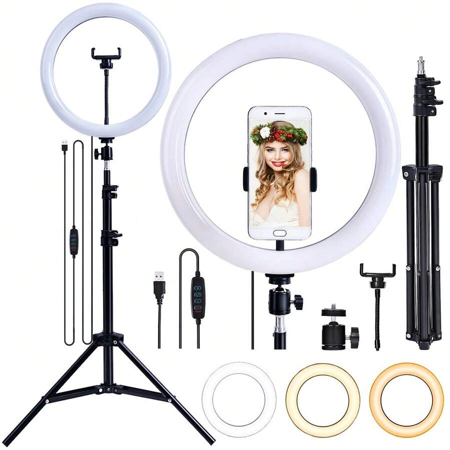 Tripod Kit + Cell Phone Lighting Ring Light Led Selfie Ring Light - 彩色 - 查看 1