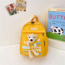 Women's Backpack Random Shipment Model Small Girl With Teddy Bear Decoration Cute Casual Backpack - 黃色 - 查看 3