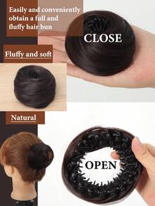 4-Inch Elegant Women's Synthetic Hair Bun Maker, High-Temperature Fiber Hair Styling Tool, Suitable For Ladies And Girls - Multicolor - View 8