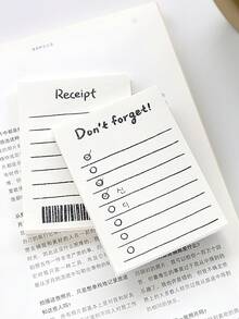 50張便利貼「Don't Forget」橫線記事本，適合規劃、提醒、學習與整理，無黏性，適用居家與辦公室，辦公用品，極簡設計，返校季文具 - 白色 - 查看 5