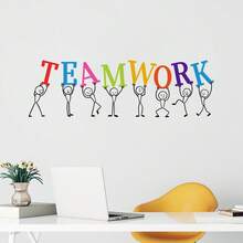 Office Wall Decal Teamwork Quote Wall Sticker Decor Inspire Office Quote Motivation Idea Wall Art PVC Motivational Words Business Mural