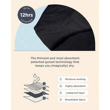 Saalt Reusable Period Underwear - Comfortable, Thin, And Keeps You Dry From All Leaks (Cotton, Bikini) - Núi lửa đen - Xem 6