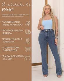Women's Flare Jeans High Waist Bell Bottom Shaper Butt Lifting Modern Casual Sophisticated Simple Elegant Sensual Casual Jeans Button Zipper - 中等水洗藍 - 查看 6