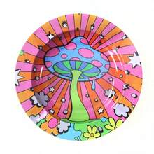 1 件时尚图案烟灰缸，马口铁烟灰储存盘，吸烟配件。，返校用品 - 彩色 - 查看 26