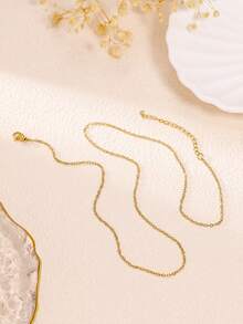 10pcs Versatile Thin Chain Set, 04 Cross Chain With Pendant For DIY Handmade Jewelry - Yellow Gold - View 3