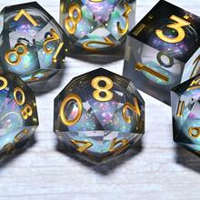 7 Piece Resin Dice Set, Suitable For Christmas Thanksgiving Gift Supplies Decoration Ramadan And Easter Board Game Desktop Dice, Hand Role-Playing Polyhedral Dice, RPG Dice Birthday Gift Holiday Party