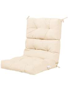 COSTWAY 22'' X44'' Indoor Outdoor Back Chair Cushion Tufted Pillow Patio Seating Pad Beige - 米色 - 查看 11
