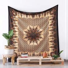 1pc Decorative Tapestry Twin Hippie Mandala Bohemian  Hippy Intricate Floral Design  Tapestry Brown Black, Durable Tapestries | Home Decor | 2D Flat | Room Decor | Festival Decor | Party Decor, Perfect Gift For Family And Boyfriend Or Friends - Kiểu 1 - Xem 1