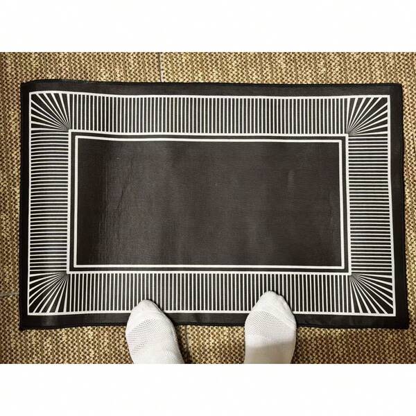 1pc Minimalist Style Bedroom Decor Carpet, Bathroom Anti-Slip Rectangular Rug, High GSM Plush Crystal Velvet Carpet Mat, Soft & Washable Entryway Doormat, 50x80cm