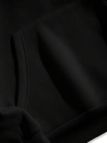 Philippines Printed Hoodie For Women, Plus Size Casual Sweatshirt, Long Sleeve Pullover With Pockets,  Knit, Autumn Winter Fashion, Lettering Detail, Oversized Top - 黑色 - 查看 7