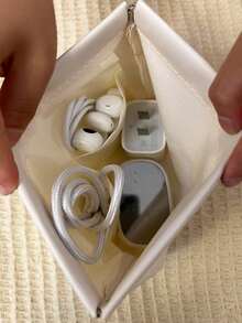 1个自动密封数码收纳袋，耳机收纳袋，零钱包，迷你便携口红化妆包，旅行充电器收纳袋，相机配件线缆收纳袋，电子配件袋，防水旅行装备，科技产品收纳袋，男女通用 - 彩色 - 查看 6