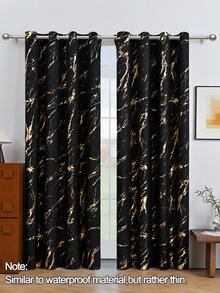 100% Blackout Curtains 84 Inch Length 2 Panels Set Marble Designs Printed Drapes Thermal Curtains For Bedroom With Black Liner Sound Proof Curtains - Solid Color - View 8