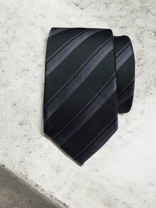 Luxury Men's Skinny Ties Polyester Silk Solid Polka Dot Striped Check Skinny Jacquard Groomsman Tie - 灰色 - 查看 1