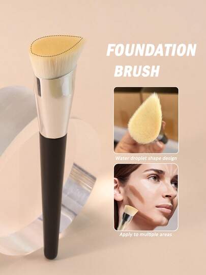 1pc Makeup Brush Set: Water Drop Powder Brush, Liquid/Cream Blush Brush, Angled Contour Brush, New Model 172S
