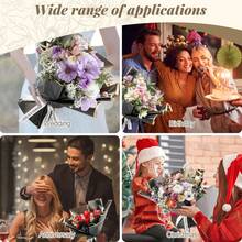 MEHELANY 20pcs Waterproof Flower Wrapping Paper, Floral Shop Supplies, Suitable For Weddings, Birthday Gifts, Mother's Day, Anniversaries, Graduations, DIY Crafts, Daily Flower Packaging - Black - View 6