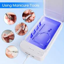 UV Nail Sterilizer With USB Charging - Kills 99.9% Of Germs And Bacteria For And Hygienic Manicures At Home Or In The Salon - White - View 2