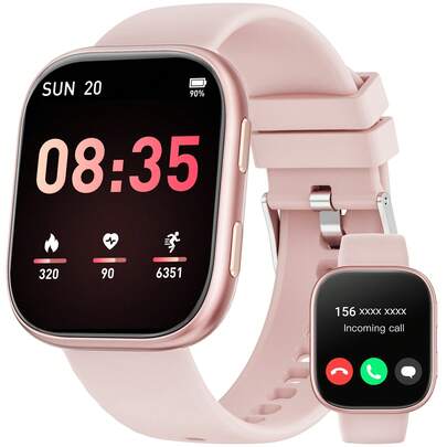 Hwagol Reloj inteligente actualizado 2025 (responder/hacer llamadas), pantalla de 1,85 pulgadas, capacidad de batería de 230mAh, reloj inteligente adecuado para hombres y mujeres, rastreador de fitness, múltiples modos deportivos, contador de pasos y calorías, monitor de sueño, monitor de frecuencia cardíaca, compatible con Android e
