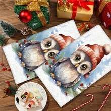 2/4 Piezas Juego, Paños de Cocina con Estampado de Búho en la Nieve, Navidad, Toallas Modernas de Microfibra Super Absorbentes para Cocinar y Hornear, Paños de Cocina Estampados, Toallas de Limpieza, Toallas de Mano, Toallas de Té, Ultra Suaves y Altamente Absorbentes, Gran Regalo para Vecinos, Madres, Amigos, Cumpleaños, Navidad, Decoración Navideña, Obsequio de Inauguración, Accesorios de Cocina, Decoración de Cocina, Artículos Esenciales Diarios - Multicolor - Ver 4