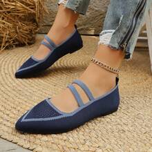 Preppy Style Women's Pointed Toe Flats, Fall, Autumn, Suitable For Home Wear All Seasons