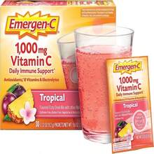 Emergen-C 1000mg Vitamin C Powder For Daily Immune Support Caffeine Free Vitamin C Supplements With Zinc And Manganese, B Vitamins And Electrolytes, Super Orange Flavor - 30 Count - Flavor NameF - 查看 4