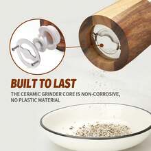 1pc/2pcs/3pcs Wooden Manual Pepper Grinder With Transparent Acrylic Pepper Mill, Black Pepper, Chili Pepper, Sea Salt Grinder Bottle - Brown - View 5