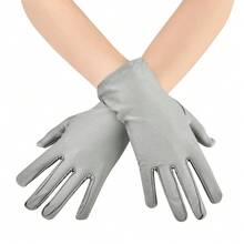 3 Pares de Luvas Minimalistas de Cor Sólida Antiderrapantes e Respiráveis, Adequadas para Ocasiões Formais, Decoração de Fantasias, Adereços para Fotografia, Luvas Curtas Minimalistas para Decoração de Outono