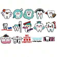 6/10/15pcs Cartoon Dentist Pattern Shoe Charms, PVC Material, Suitable For Sandals, Birthday, Christmas, Halloween Parties, Creative - Multicolor - View 12