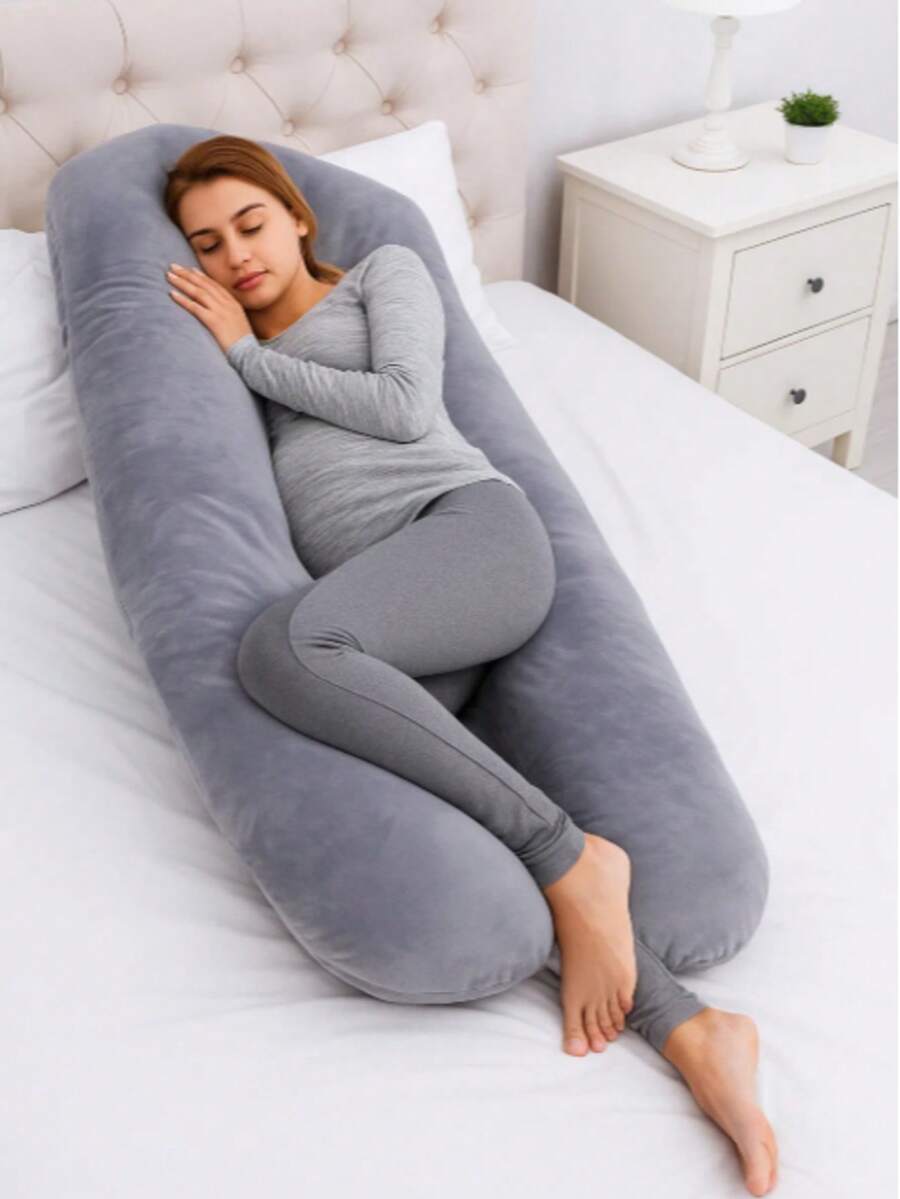 Almohada Para Embarazo Y Lactancia Jumbo regalo almohada microgel bebe soporte embarazo lactancia almohada jumbo microgel ergonomica confort maternal multifunction ideal embarazo postparto apoyo posicion lactancia descanso y regalo para futuras madres - Gris Oscuro - Ver 1