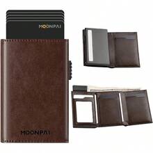 Carteras para Hombre Tarjetero, Billetera para Hombre RFID Bloqueo Antirrobo Tarjetero para Caballero Plegable, Con Bolsillo de Moneda Billetera para, Regalos para hombre - marrn - marrón - Ver 1