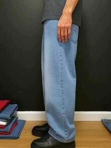 Dazzling Men's Original Plus Size Wide Leg Jeans - Clara - View 2
