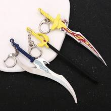 1 pezzo Portachiavi modello in metallo dell'arma Kasaka's Poison Knife del personaggio Sung Jin-Woo dell'anime Solo Leveling, regalo da collezione per gli amici fan