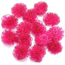 10 pièces Fleurs de Chiffon Œillet Bordées d'Or 5cm, Grande Taille, Accessoires de Décoration de Vêtements, Matériaux DIY pour Pinces à Cheveux, Fleurs de Décoration pour Sacs, Chaussures, Chapeaux, Décoration Maison, Décoration d'Emballage Cadeau, Fournitures Artisanales Fête des Mères, Options Multicolores