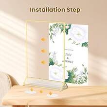 3/6/12 Pack Acrylic Gold Sign Holder, 4x6 Inch/5x7 Inch Tabletop Gold Picture Frames, Clear Double Sided Menu Holder, Wedding Table Numbers Picture Frames, Photo Displays For Events And Decor (Gold) - Gold-5x7 Inch - View 4