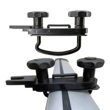 Juego de 4 soportes en U para caja de techo, universales, para coche y camión, con ancho interior de 85 mm, incluye 8 tuercas de segurida.d y 2 bandas redondas.