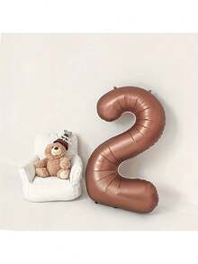 1 个 40 英寸巧克力金属铝箔气球 - 耐用派对装饰，适合生日、婚礼、新年、情人节、印刷数字、易于安装、节日庆祝配件、精美礼物 - 咖啡色數字 - 查看 5