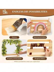 1pc Wooden Storage Basket With Handle,Shower Crate Closet Clothes Organizer Basket, Portable  Clothes Hat Rack,Pregnancy Gifts For New Parents. - 紫紅色 - 查看 8