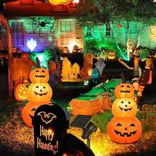 Fantasma Inflable de Halloween 1.2m, Decoraciones de Patio con e inserción Fija, Fantasma de Calabaza Inflable Iluminado, Cabeza de Tres Calabaza Halloween Inflable con Luces LED, Decoración Halloween, Halloween Juguete Inflable al , para jardín y césped - Naranja - Ver 4