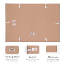 2/3pcs 12x16in/30x40cm Silver Aluminum Alloy Photo Frame, A3/A4 Modern Home Decor Art Frame, Minimalist Stylish Gold Aluminum Alloy Decorative Picture Frame - Silver - View 3