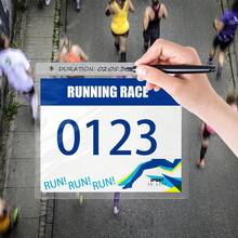 Yarlung 50 Pack Race Bib Display Vinyl Protector Sheets, Running Race Bib Holder Sleeves Runners Players Athletes, Medals Hanger Display