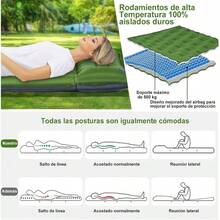 Colchones Inflables, 12cm Colchn de Aire para Acampar Colchoneta Porttil y Plegable Colchn Inflable Ultraliviano con Botones Adapto Multijugador y Individual para Camping Exterior Senderismo - Verde - Ver 4