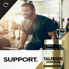Carlyle Taurine Supplement | 2000mg | 60 Caplets | Vegetarian, Non-GMO, And Gluten Free | Advanced Athlete Formula - Trắng - Xem 6