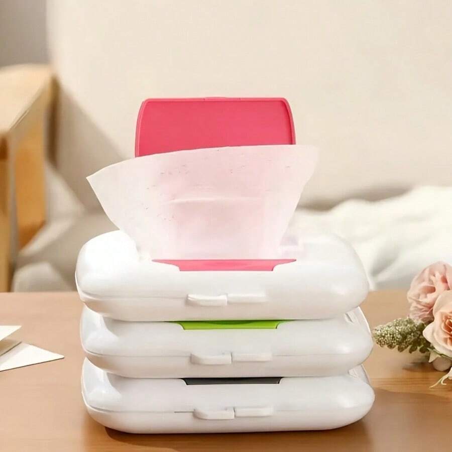 便携式湿巾盒，采用优质材料制成，重量轻，适合旅行、户外、露营 - 彩色 - 查看 1