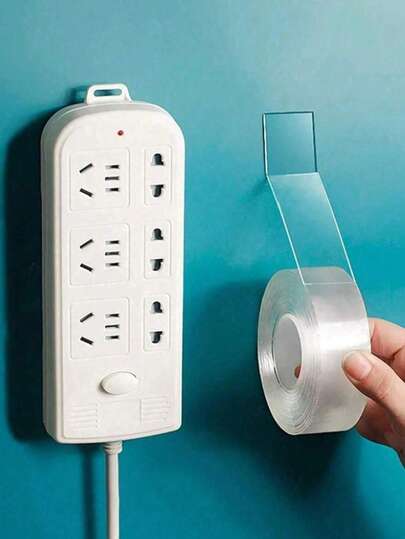 1 pieza Cinta adhesiva transparente súper fuerte de doble cara, impermeable y reutilizable, adecuada para artículos de cocina y baño