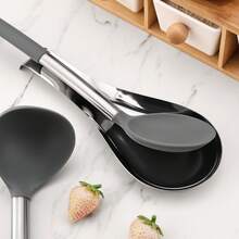 1/2/3/4/5件鱼形不锈钢勺架食物夹火锅勺托盘酒店餐厅厨房用具架架子托盘.自助餐勺架套装.厨房配件.勺架.餐具架 - 銀色 - 查看 7