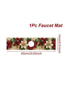 1Pc Christmas Sink Faucet Absorbent Pad,Merry Christmas Dish Drying Mat Including Snowflake,Red White Floral,Gingerbread Man And Christmas Tree Style,10*38/14*60cm Durable And Absorbent Sink Surround Cover,Bathroom And Kitchen Faucet Mat,Christmas Decorations For Home,Xmas Party Decor,Christmas Party Favors,Winter Decorations,Ideal Christmas Decoration Gift,Countertop Protector, Kitchen Sink Mat,Washbasin Protector - Multicolor - View 13